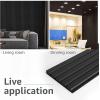 imageArt3d Wood Slat Acoustic Panels for Stylish Decor and Noise Reduction 3D Textured Panel for Ceiling and Wall Samples PackMatte Black
