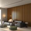 imageArt3d Wood Slat Acoustic Panels for Stylish Decor and Noise Reduction 3D Textured Panel for Ceiling and Wall Samples PackTeak
