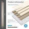 imageArt3d Wood Slat Acoustic Panels for Stylish Decor and Noise Reduction 3D Textured Panel for Ceiling and Wall Samples PackWhite Elm