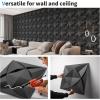imageArt3d Decorative Textured PVC 3D Wall Panels for Interior Wall Decor in Living Room Bedroom in White Pack of 33 Tiles 32SqFtBlack