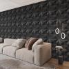 imageArt3d Decorative Textured PVC 3D Wall Panels for Interior Wall Decor in Living Room Bedroom in White Pack of 33 Tiles 32SqFtBlack