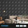 imageArt3d Decorative Textured PVC 3D Wall Panels for Interior Wall Decor in Living Room Bedroom in White Pack of 33 Tiles 32SqFtBlack