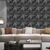 imageArt3d Decorative Textured PVC 3D Wall Panels for Interior Wall Decor in Living Room Bedroom in White Pack of 33 Tiles 32SqFtBlack