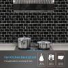 imageArt3d 10Sheet Backsplash Tile for Kitchen Peel and Stick 12quotx12quot Stick on Subway Tiles for Kitchen Bathroom Back Splashes WhiteBlack GroutBlack Marble