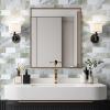 imageArt3d Peel and Stick Granite Wall Tiles  12quotx12quot Thicker Design Backsplash SelfAdhesive Tile for Kitchen ampamp Bathroom DecorBeige  White