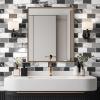 imageArt3d Peel and Stick Granite Wall Tiles  12quotx12quot Thicker Design Backsplash SelfAdhesive Tile for Kitchen ampamp Bathroom DecorBlack White Grey Marble
