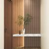 imageArt3d Slat Wood Wall Paneling for Interior and Ceiling Decoration  Pack of 4pcs  1pc EndTrim Size 108 x 57in AshtreeBeaded Ashtree