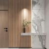 imageArt3d Slat Wood Wall Paneling for Interior and Ceiling Decoration  Pack of 4pcs  1pc EndTrim Size 108 x 57in AshtreeBeaded Ashtree