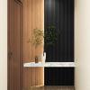 imageArt3d Slat Wood Wall Paneling for Interior and Ceiling Decoration  Pack of 4pcs  1pc EndTrim Size 108 x 57in AshtreeBeaded Black