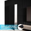 imageArt3d Slat Wood Wall Paneling for Interior and Ceiling Decoration  Pack of 4pcs  1pc EndTrim Size 108 x 57in AshtreeBeaded Black