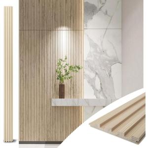 imageArt3d Slat Wood Wall Paneling for Interior and Ceiling Decoration  Pack of 4pcs  1pc EndTrim Size 108 x 57in AshtreeAshtree