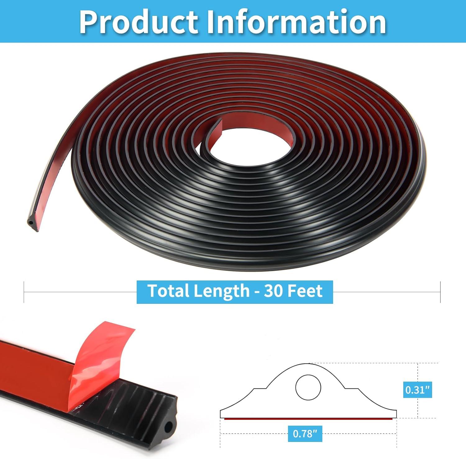 imageArt3d 30Ft Flexible Peel and Stick Crown Molding Trim SelfAdhesive Panel Moulding Dcor Lines for Wall Door Cabinet Frame Mirror Window Borders ampamp Home DIY WhiteBlack