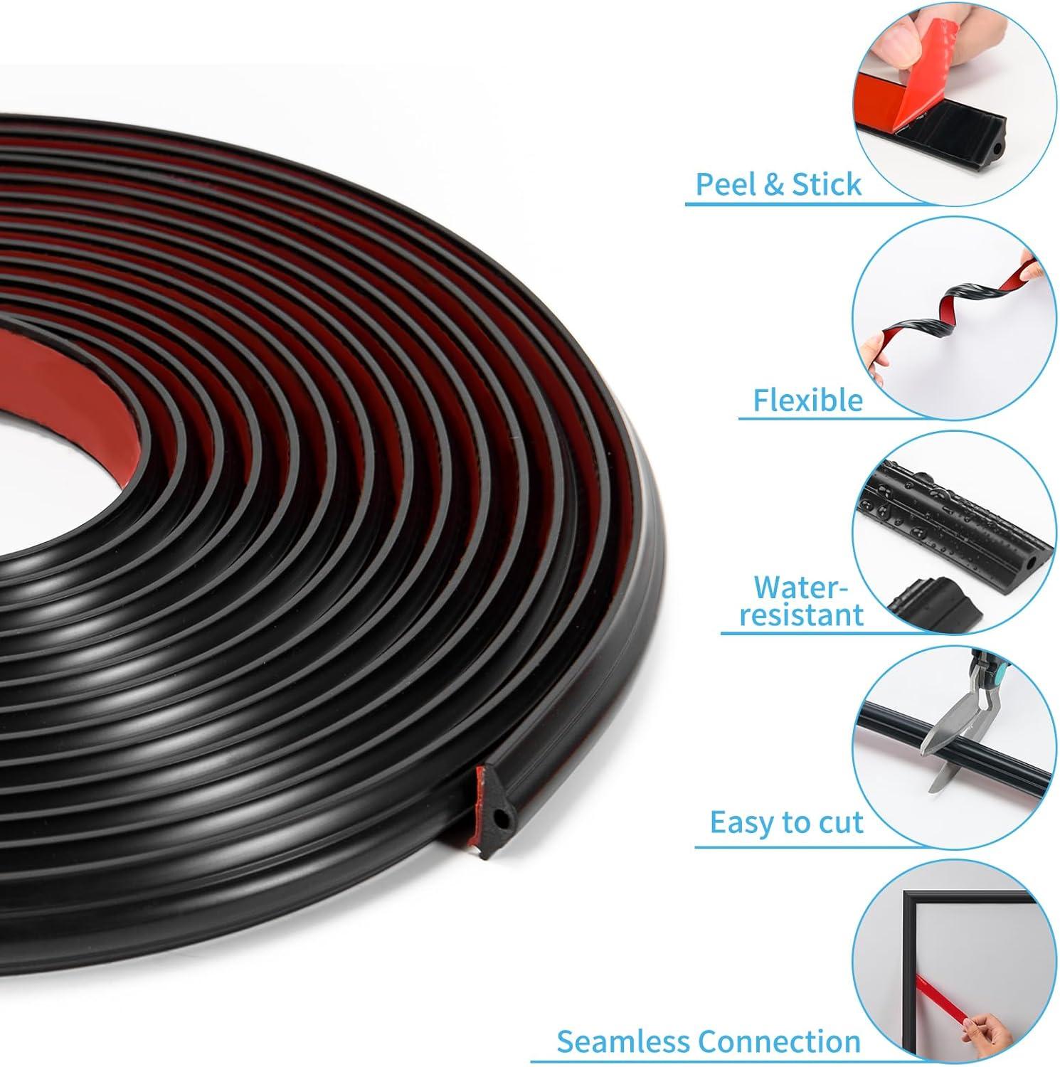 imageArt3d 30Ft Flexible Peel and Stick Crown Molding Trim SelfAdhesive Panel Moulding Dcor Lines for Wall Door Cabinet Frame Mirror Window Borders ampamp Home DIY WhiteBlack