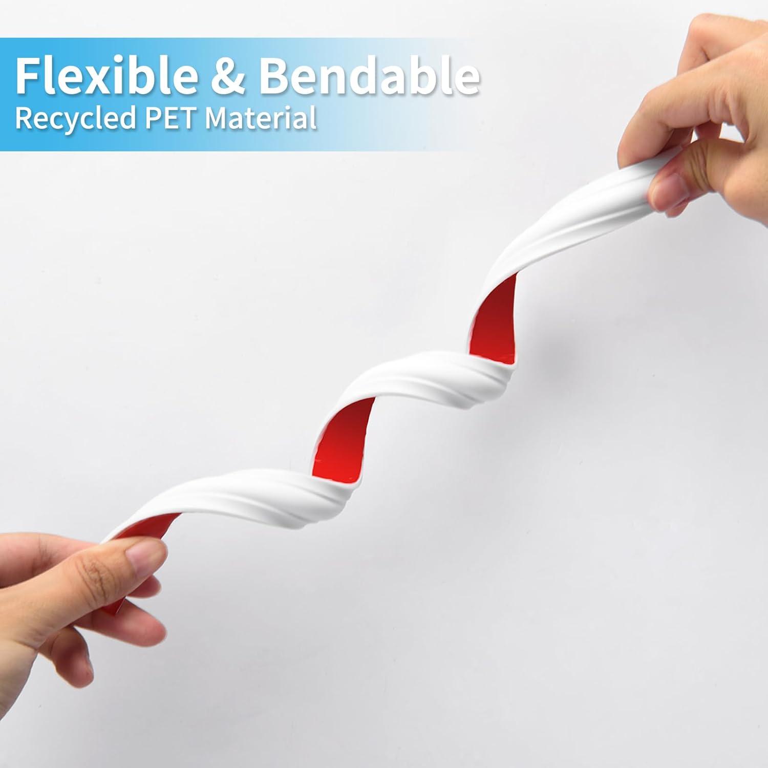 imageArt3d 30Ft Flexible Peel and Stick Crown Molding Trim SelfAdhesive Panel Moulding Dcor Lines for Wall Door Cabinet Frame Mirror Window Borders ampamp Home DIY WhiteWhite