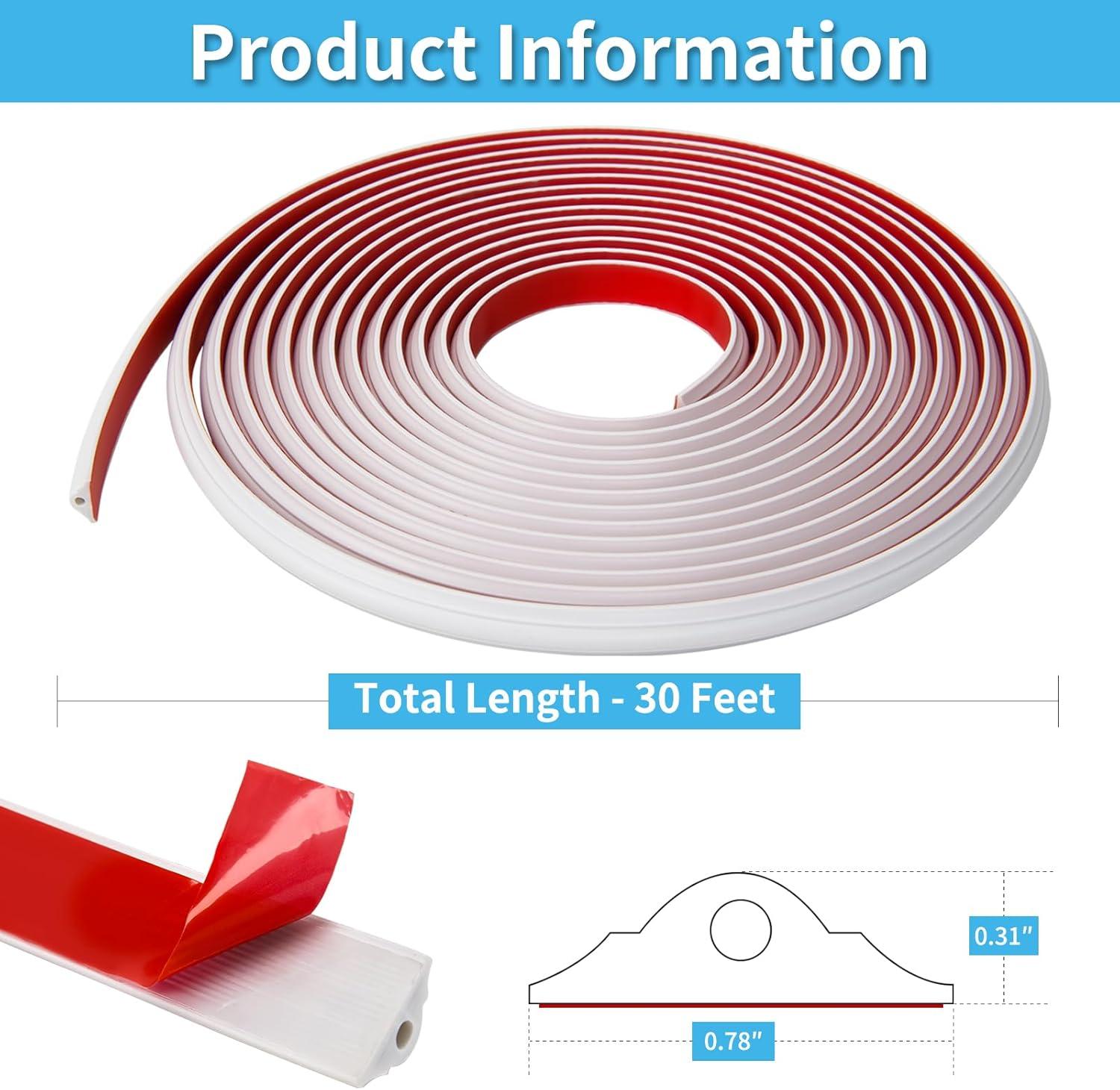 imageArt3d 30Ft Flexible Peel and Stick Crown Molding Trim SelfAdhesive Panel Moulding Dcor Lines for Wall Door Cabinet Frame Mirror Window Borders ampamp Home DIY WhiteWhite