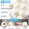 imageArt3d 10Pack HeavyDuty Peel and Stick Backsplash 12x12 Inch SelfAdhesive Wall Tile Stick on Kitchen Countertop DarkGreen ampamp Warm WhiteBeige and White