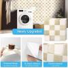 imageArt3d 10Pack HeavyDuty Peel and Stick Backsplash 12x12 Inch SelfAdhesive Wall Tile Stick on Kitchen Countertop DarkGreen ampamp Warm WhiteBeige and White