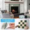 imageArt3d 10Pack HeavyDuty Peel and Stick Backsplash 12x12 Inch SelfAdhesive Wall Tile Stick on Kitchen Countertop DarkGreen ampamp Warm WhiteDarkgreen and Warm White