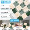 imageArt3d 10Pack HeavyDuty Peel and Stick Backsplash 12x12 Inch SelfAdhesive Wall Tile Stick on Kitchen Countertop DarkGreen ampamp Warm WhiteDarkgreen and Warm White