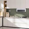 imageArt3d 10Pack HeavyDuty Peel and Stick Backsplash 12x12 Inch SelfAdhesive Wall Tile Stick on Kitchen Countertop DarkGreen ampamp Warm WhiteDarkgreen and Warm White