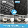 imageArt3d Drop Ceiling Tiles 48x24 Decorative PVC Ceiling Panels Waterproof Rustproof and Durable 12Pack Glue Down Rectangular BlackRectangular Black