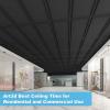 imageArt3d Drop Ceiling Tiles 48x24 Decorative PVC Ceiling Panels Waterproof Rustproof and Durable 12Pack Glue Down Rectangular BlackRectangular Black