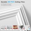 imageArt3d Drop Ceiling Tiles 48x24 Decorative PVC Ceiling Panels Waterproof Rustproof and Durable 12Pack Glue Down Rectangular BlackRectangular White