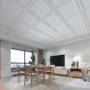imageArt3d Drop Ceiling Tiles 48x24 Decorative PVC Ceiling Panels Waterproof Rustproof and Durable 12Pack Glue Down Rectangular BlackSquare White