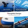 imageAbahub Inflatable SUP Wide 106quot x 31quot34quot x 106quot iSUP Blue Standup Paddleboard with Adjustable SUP Kayak Paddle for Yoga Paddle Board Kayaking Surf Canoe Fishing31 Blue