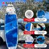 imageAbahub Inflatable SUP Wide 106quot x 31quot34quot x 106quot iSUP Blue Standup Paddleboard with Adjustable SUP Kayak Paddle for Yoga Paddle Board Kayaking Surf Canoe Fishing34 Blue