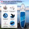 imageAbahub Inflatable SUP Wide 106quot x 31quot34quot x 106quot iSUP Blue Standup Paddleboard with Adjustable SUP Kayak Paddle for Yoga Paddle Board Kayaking Surf Canoe Fishing31 Blue