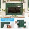imageArt3d 10Pack HeavyDuty Peel and Stick Backsplash 126 x 106 Inch Stick on Wall Tiles for Kitchen Bathroom Countertop Decor Warm White with Gray GroutDark Green