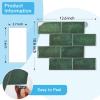 imageArt3d 10Pack HeavyDuty Peel and Stick Backsplash 126 x 106 Inch Stick on Wall Tiles for Kitchen Bathroom Countertop Decor Warm White with Gray GroutDark Green