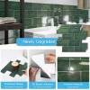 imageArt3d 10Pack HeavyDuty Peel and Stick Backsplash 126 x 106 Inch Stick on Wall Tiles for Kitchen Bathroom Countertop Decor Warm White with Gray GroutDark Green