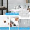 imageArt3d 10Pack HeavyDuty Peel and Stick Backsplash 126 x 106 Inch Stick on Wall Tiles for Kitchen Bathroom Countertop Decor Warm White with Gray GroutWarm White With Gray Grout