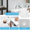 imageArt3d 10Pack HeavyDuty Peel and Stick Backsplash 126 x 106 Inch Stick on Wall Tiles for Kitchen Bathroom Countertop Decor Warm White with Gray GroutWhite