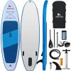 imageAbahub Inflatable SUP Wide 106quot x 31quot34quot x 106quot iSUP Blue Standup Paddleboard with Adjustable SUP Kayak Paddle for Yoga Paddle Board Kayaking Surf Canoe Fishing31 Blue lite