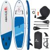 imageAbahub Inflatable SUP Wide 106quot x 31quot34quot x 106quot iSUP Blue Standup Paddleboard with Adjustable SUP Kayak Paddle for Yoga Paddle Board Kayaking Surf Canoe Fishing31 Blue