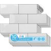 imageArt3d 10Pack HeavyDuty Peel and Stick Backsplash 126 x 106 Inch Stick on Wall Tiles for Kitchen Bathroom Countertop Decor Warm White with Gray GroutWarm White With Gray Grout