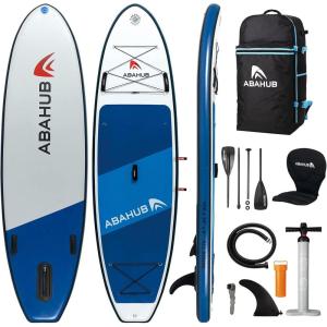 imageAbahub Inflatable SUP Wide 106quot x 31quot34quot x 106quot iSUP Blue Standup Paddleboard with Adjustable SUP Kayak Paddle for Yoga Paddle Board Kayaking Surf Canoe Fishing34 Blue