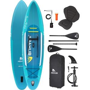 imageAbahub Inflatable SUP Wide 106quot x 31quot34quot x 106quot iSUP Blue Standup Paddleboard with Adjustable SUP Kayak Paddle for Yoga Paddle Board Kayaking Surf Canoe Fishing31 Green B