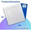 imageArt3d 12Pack PVC Drop Ceiling Tiles 48 SqFt 24quotx24quot Decorative Panels for Home and Office 2ft x 2ft GoldBright White