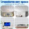 imageArt3d 12Pack PVC Drop Ceiling Tiles 48 SqFt 24quotx24quot Decorative Panels for Home and Office 2ft x 2ft GoldBright White