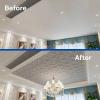 imageArt3d 12Pack PVC Drop Ceiling Tiles 48 SqFt 24quotx24quot Decorative Panels for Home and Office 2ft x 2ft GoldMilk White