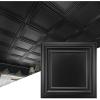 imageArt3d 12Pack PVC Drop Ceiling Tiles 48 SqFt 24quotx24quot Decorative Panels for Home and Office 2ft x 2ft GoldMatte Black