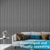 imageArt3d 8 Pack 96quot x 6quot WPC Slat Wall Panels 3D Fluted Panel for Interior Wall Decor TV Background Bedroom Living Room  Gray OakGray OakSquare