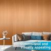 imageArt3d 8 Pack 96quot x 6quot WPC Slat Wall Panels 3D Fluted Panel for Interior Wall Decor TV Background Bedroom Living Room  Gray OakSparkling GoldSquare