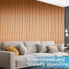 imageArt3d 8 Pack 96quot x 6quot WPC Slat Wall Panels 3D Fluted Panel for Interior Wall Decor TV Background Bedroom Living Room  Gray OakSparkling GoldWavy