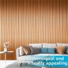 imageArt3d 8 Pack 96quot x 6quot WPC Slat Wall Panels 3D Fluted Panel for Interior Wall Decor TV Background Bedroom Living Room  Gray OakSparkling GoldWavy