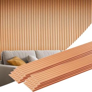 imageArt3d 8 Pack 96quot x 6quot WPC Slat Wall Panels 3D Fluted Panel for Interior Wall Decor TV Background Bedroom Living Room  Gray OakSparkling GoldWavy